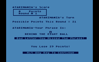 Phrase Challenger atari screenshot